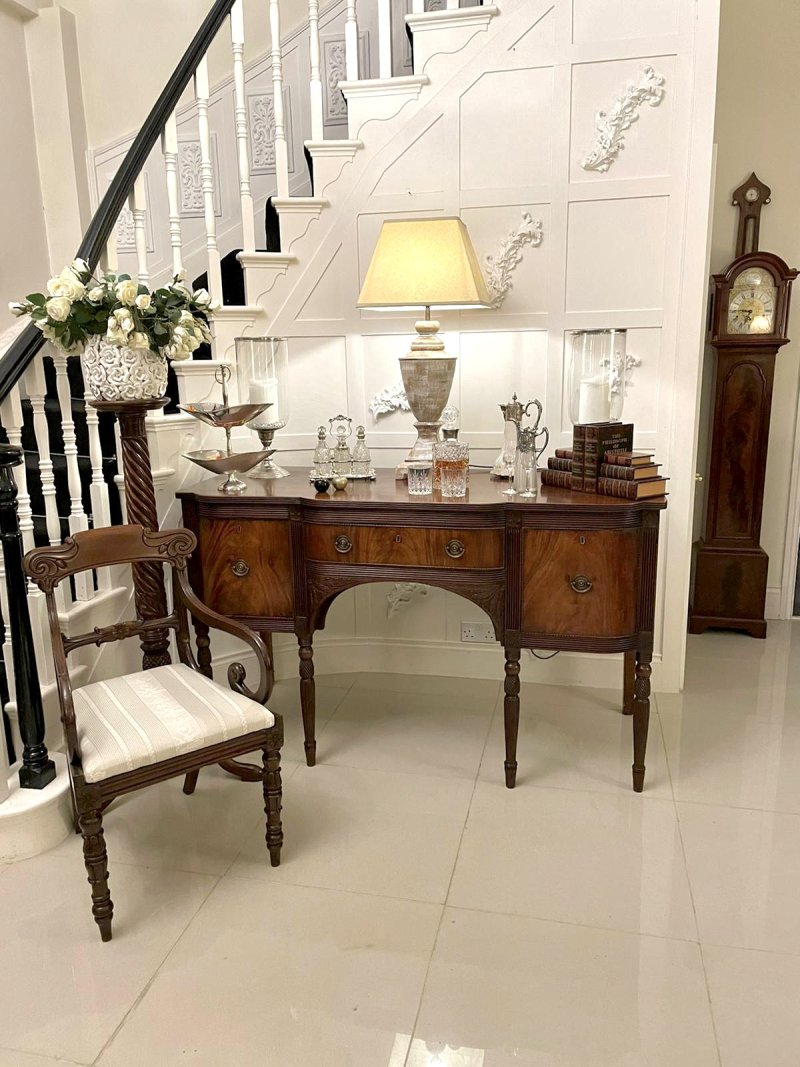 Antique George III Quality Figured Mahogany Breakfront Sideboard - Image 6